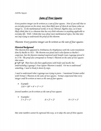 PDF) Two refinements of Lagrange's four-square theorem