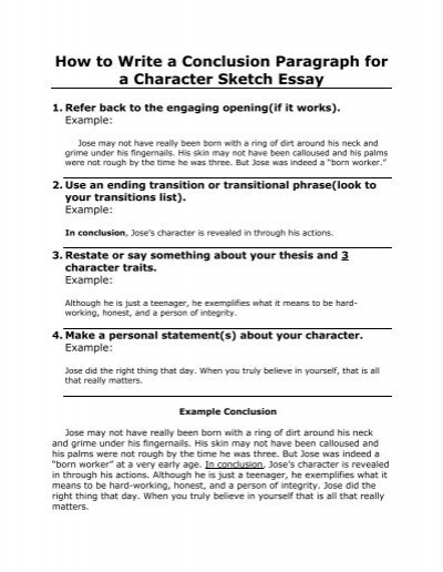 How to write a character sketch of yourself