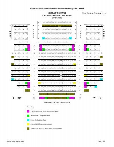 Seating Chart Herbst Theater