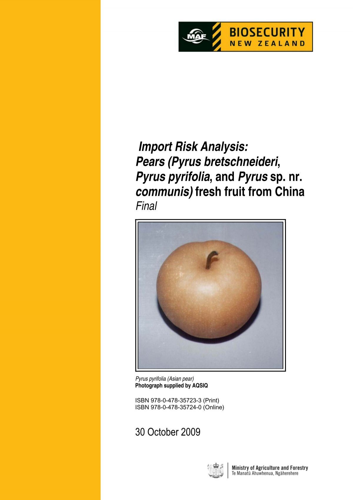 Import Risk Analysis: - Biosecurity New Zealand