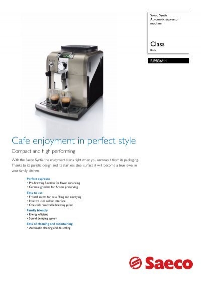 RI9836/11 Saeco Automatic espresso machine - Philips