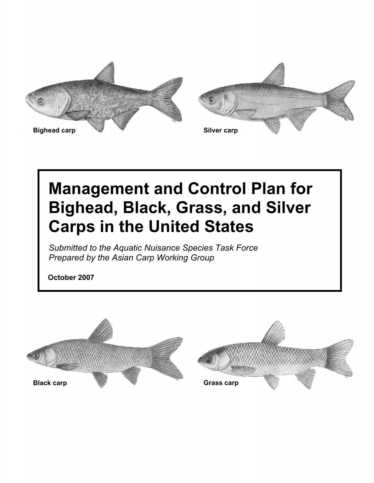 Management and Control Plan for Bighead, Black, Grass, and Silver