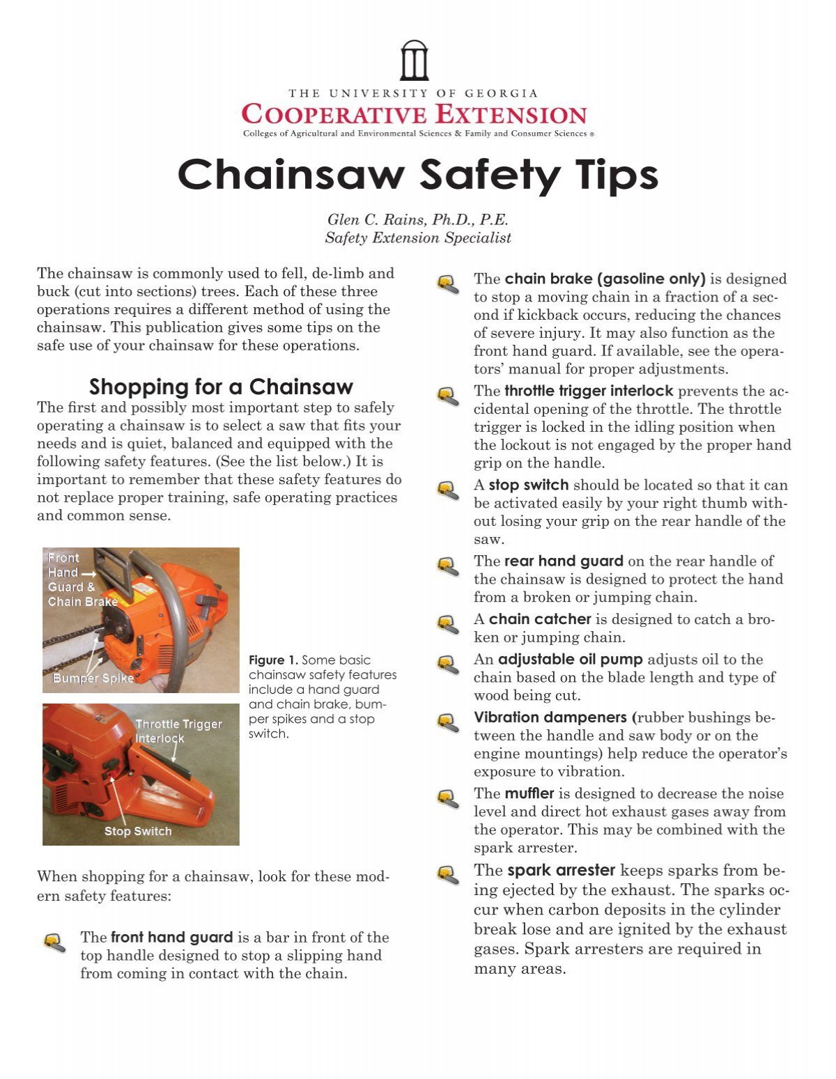 Chainsaw Safety: Safety Features and Maintenance - Alabama Cooperative  Extension System