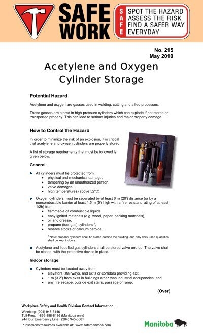How should oxygen cylinders be stored?
