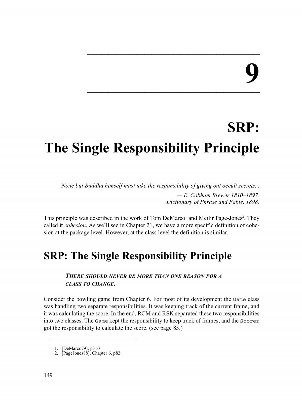 Ægte gaffel Eddike The Single Responsibility Principle - Object Mentor