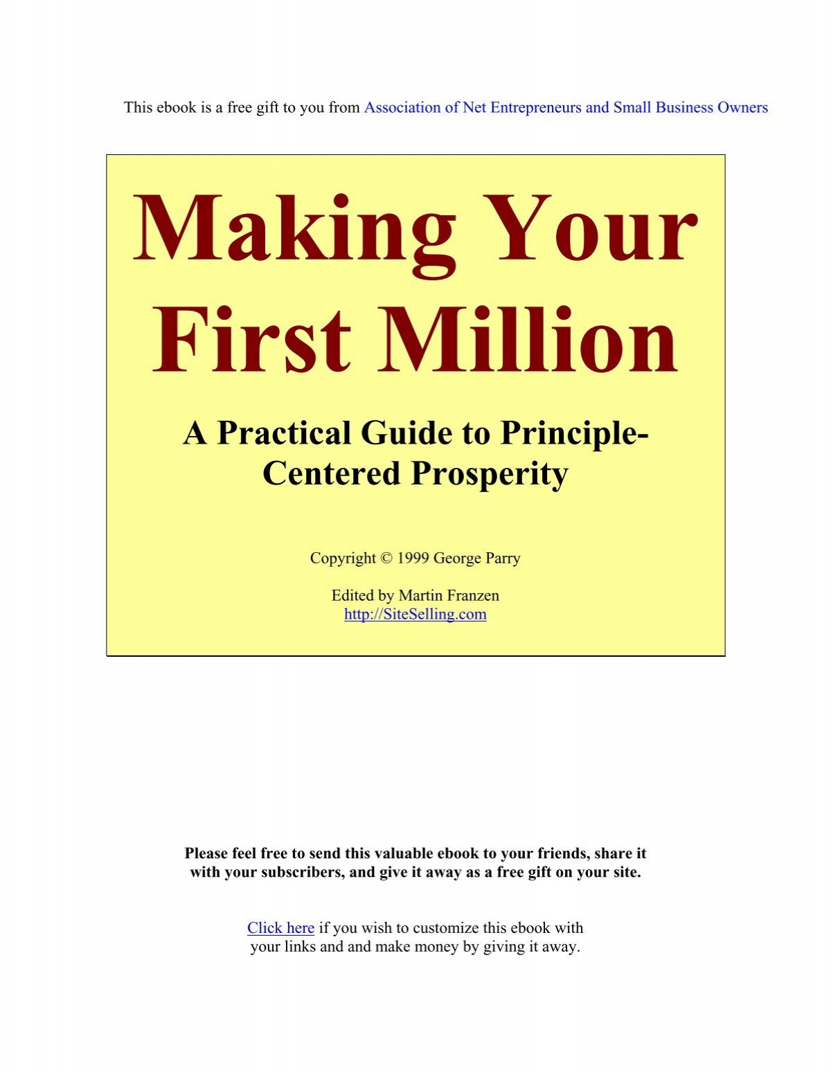 Making Your First Million.pdf - Association of Net Entrepreneurs and