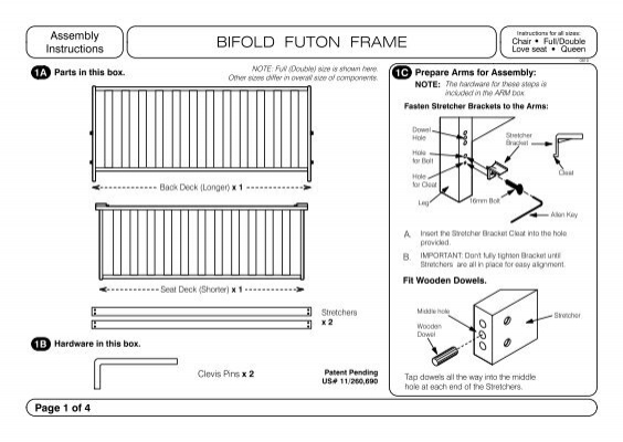 Futon Instructions Pdf Anchor, Futon Wooden Frame Instructions