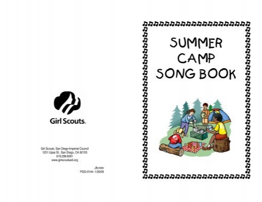 Summer Camp Song Book Girl Scouts San Diego