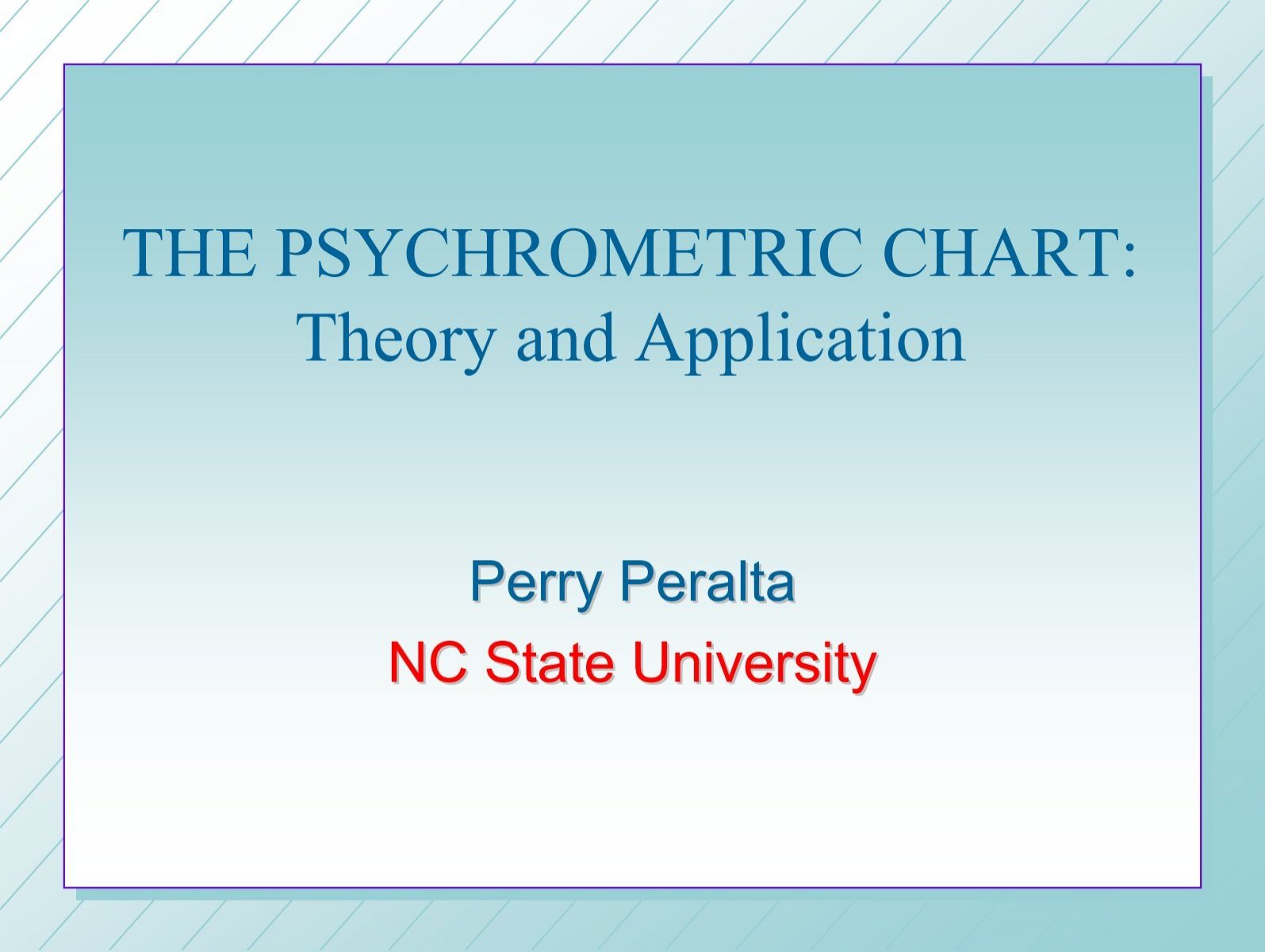 Application Of Psychrometric Chart