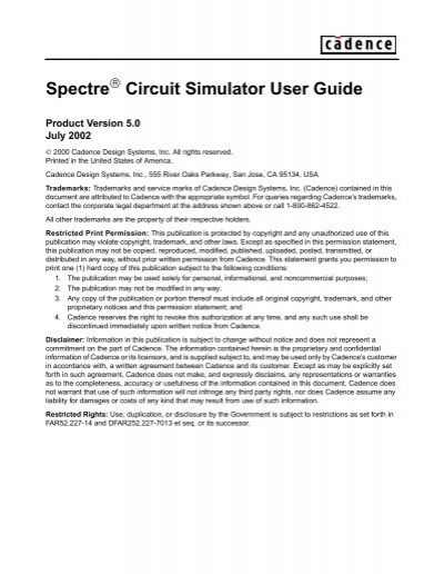 spectre circuit simulator user guide 2018