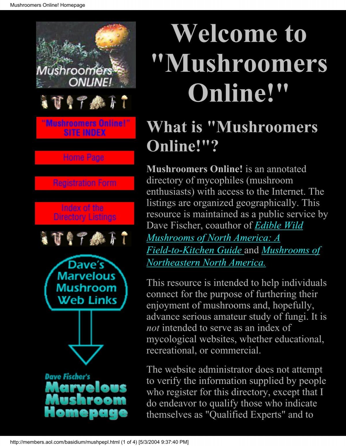 Mushroomers Online! Homepage