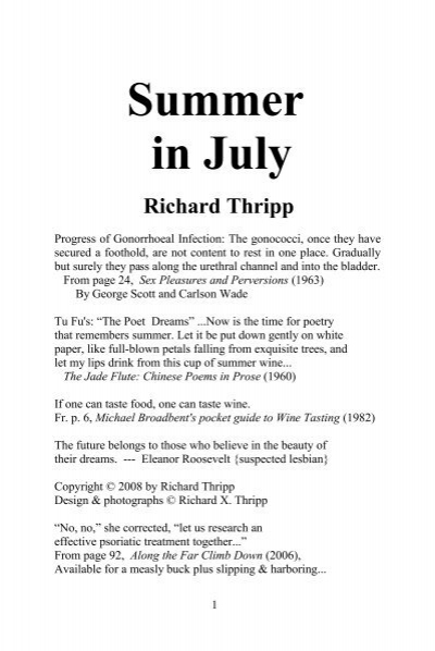 Summer in July - Books by Richard Thripp