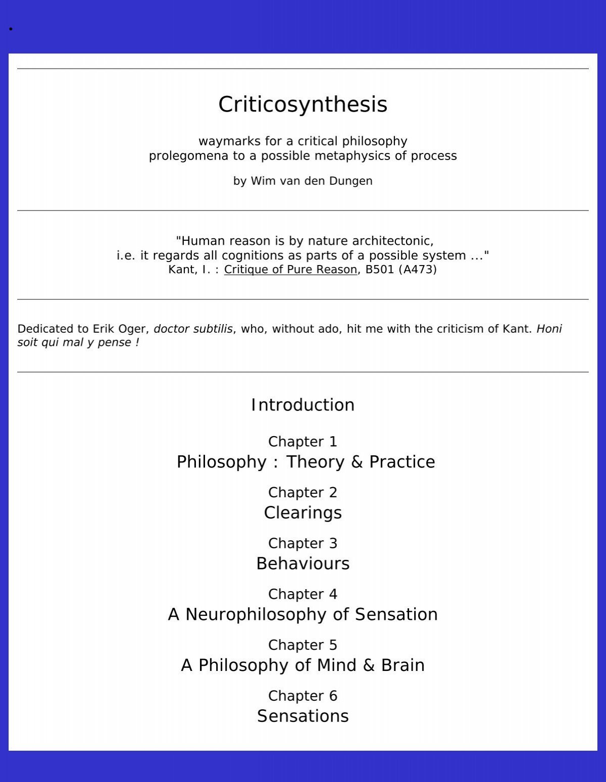 PHILOSOPHY : Criticosynthesis : Waymarks for a  - SOFIATOPIA