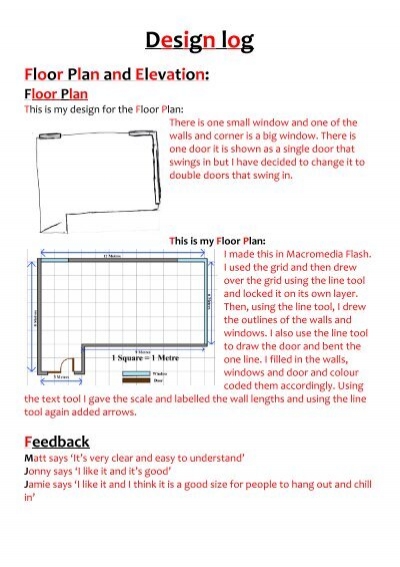 Design Log Floor Plan And Elevation, Floor Plan Window Size