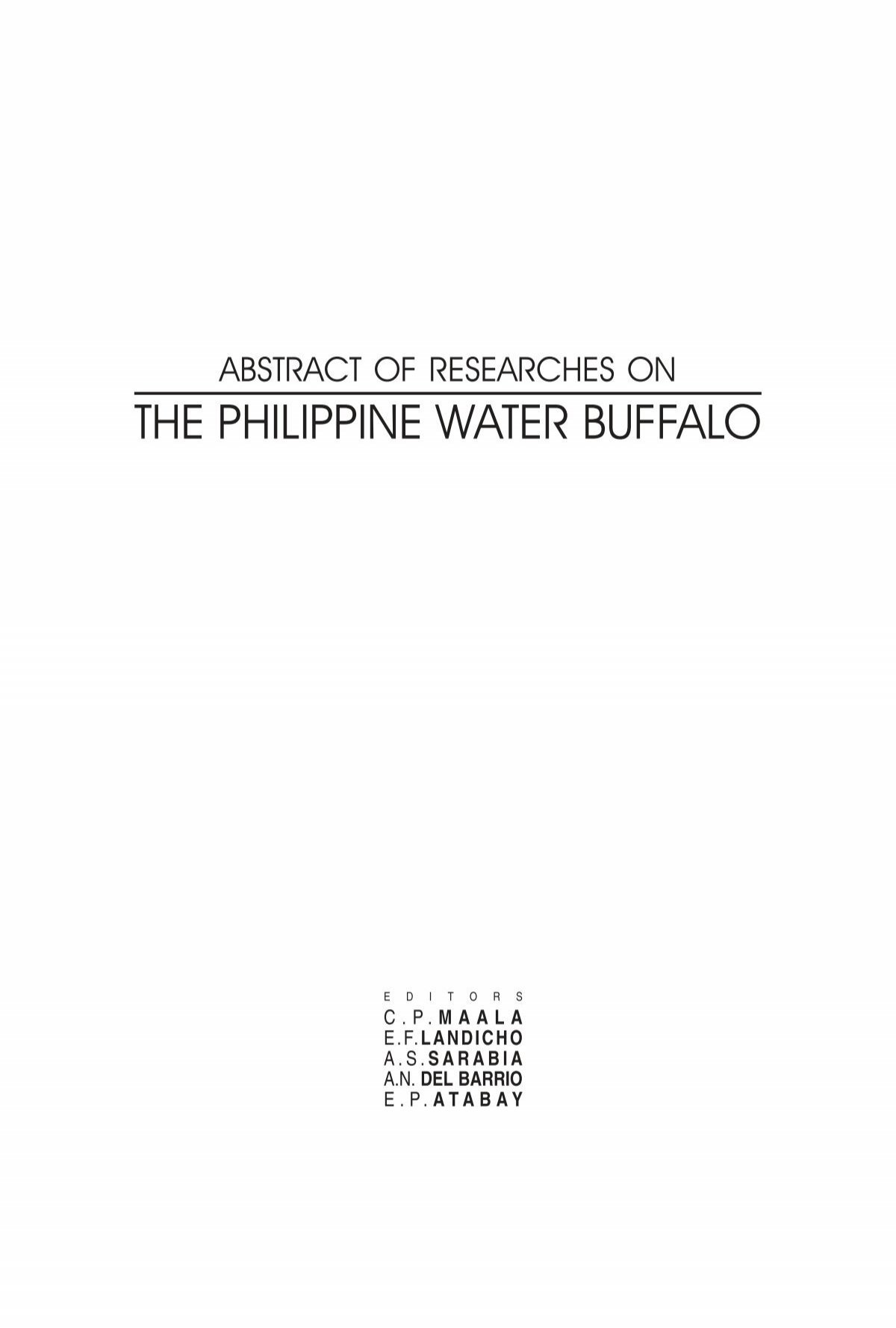 Uforglemmelig Kan Steward THE PHILIPPINE WATER BUFFALO