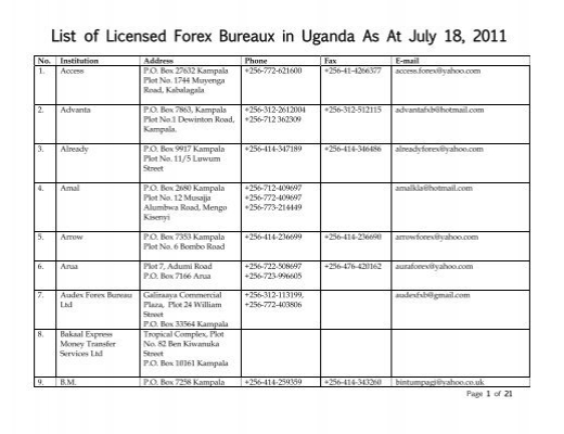 Bicco forex bureau kampala uganda news the best forex trading platforms