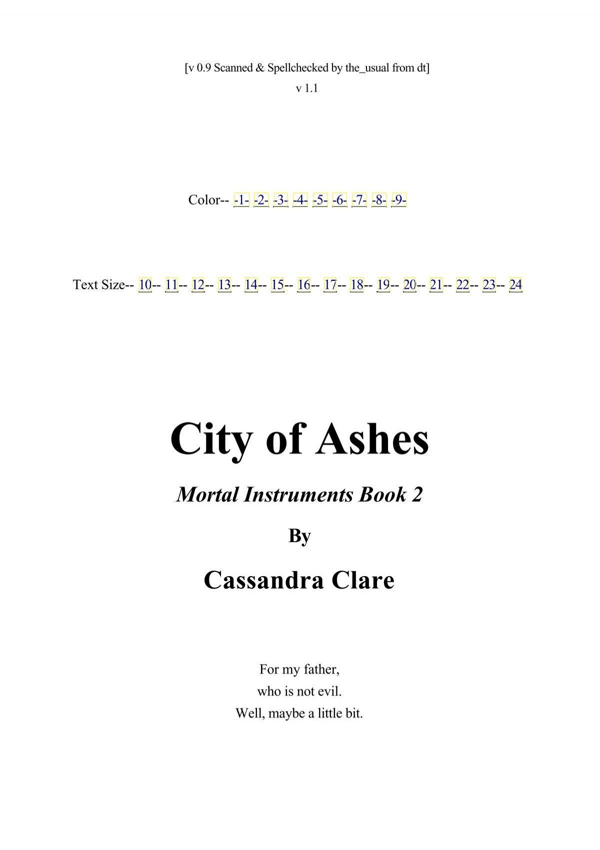 Cassandra Clare Mortal Instruments 02 City Of Ashes