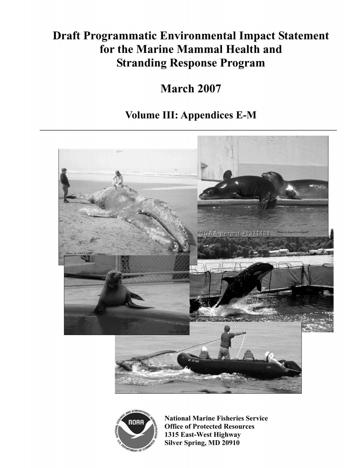 Volume III, Appendices EM - National Marine Fisheries Service