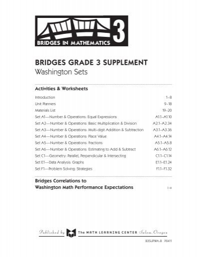 bridges grade 3 supplement washington sets the math