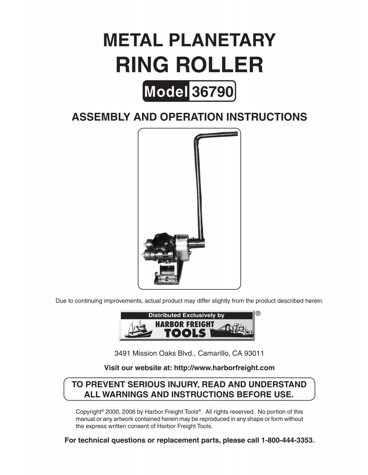 Metal Planetary Ring Roller Harbor Freight Tools