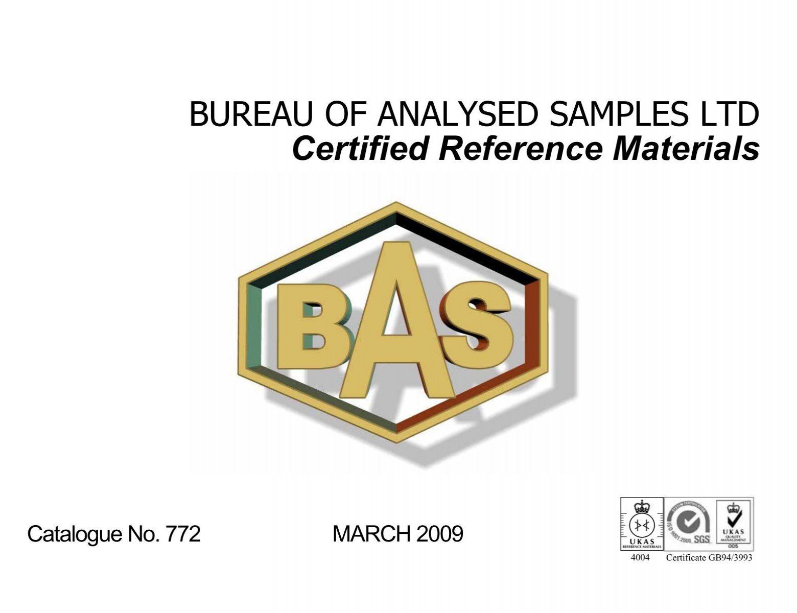 BUREAU OF ANALYSED SAMPLES LTD Certified Reference