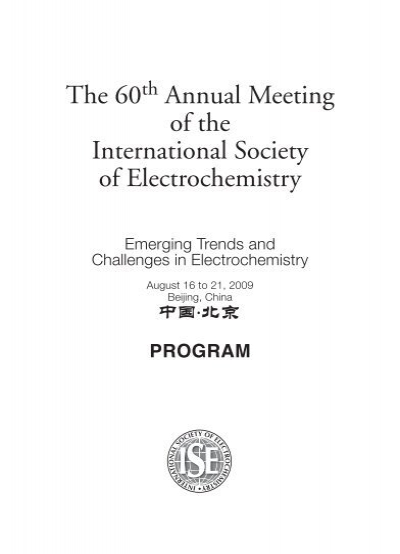 Program - International Society Electrochemistry