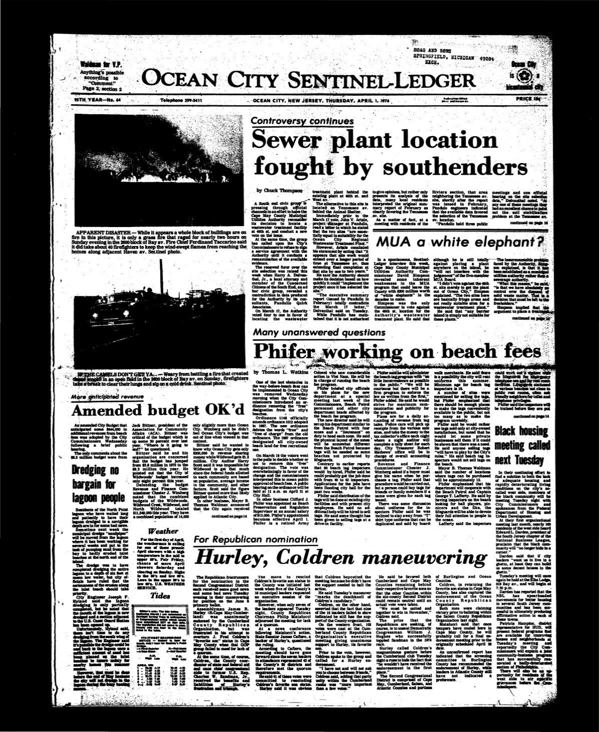 fought by southenders - On-Line Newspaper Archives of Ocean City