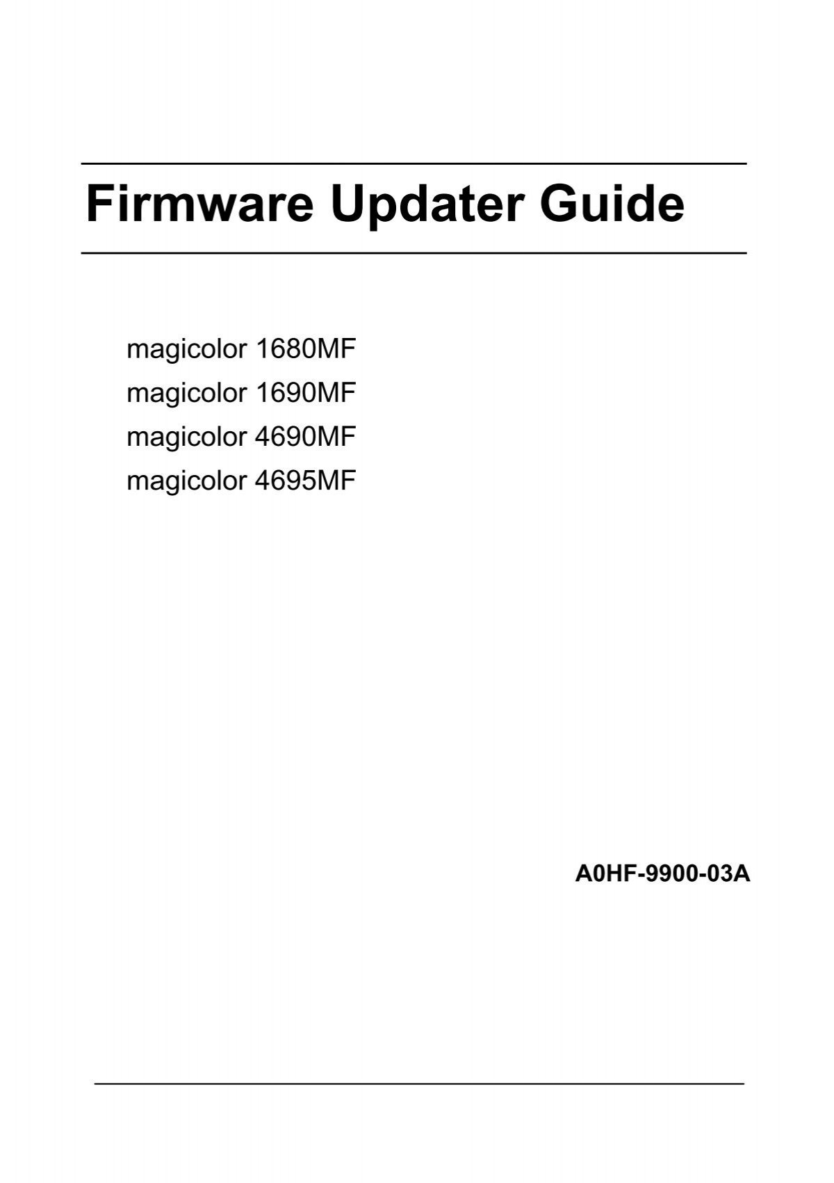 Firmware Updater Guide Konica Minolta