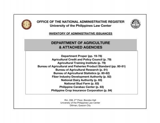 Da And Attached Agencies Pdf University Of The Philippines