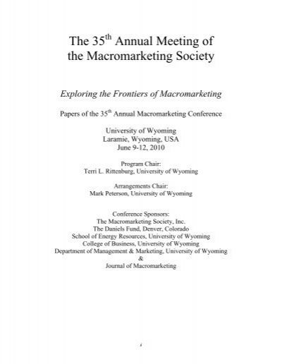 2010 Macromarketing Conference Proceedings