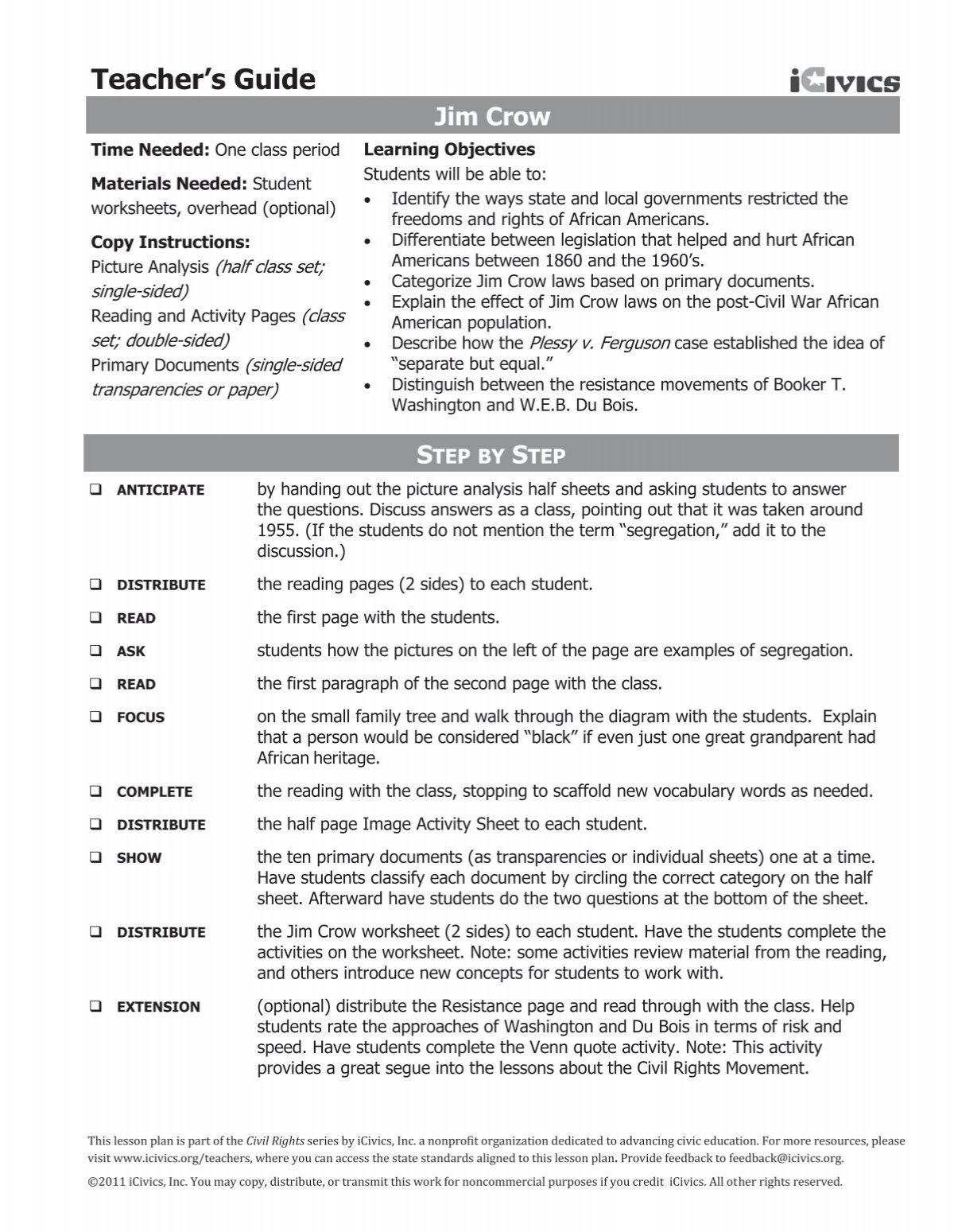 The Road To Civil Rights Icivics Answers Semanario Worksheet For Student