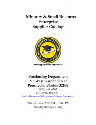 Minority & Small Business Enterprise Supplier Catalog