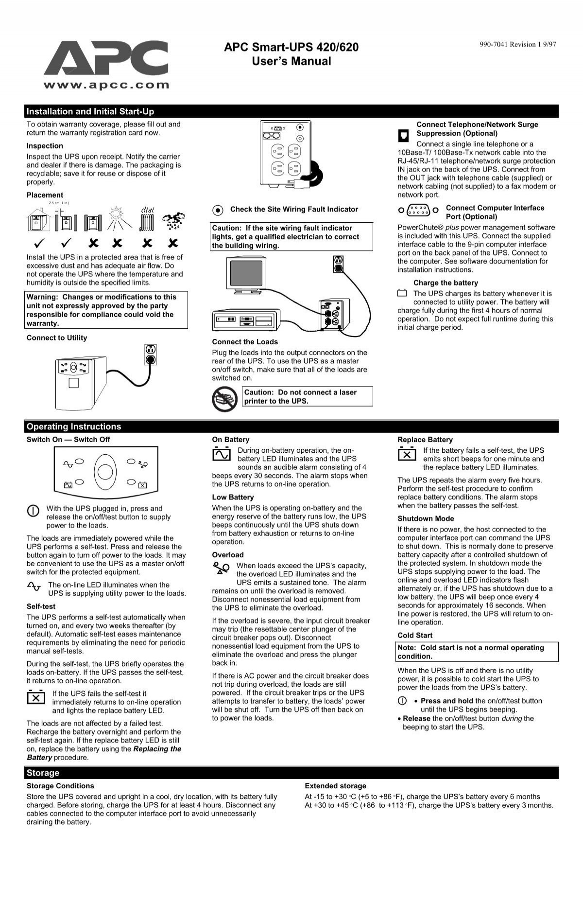 Apc Smart-ups Sc 620 User Manual