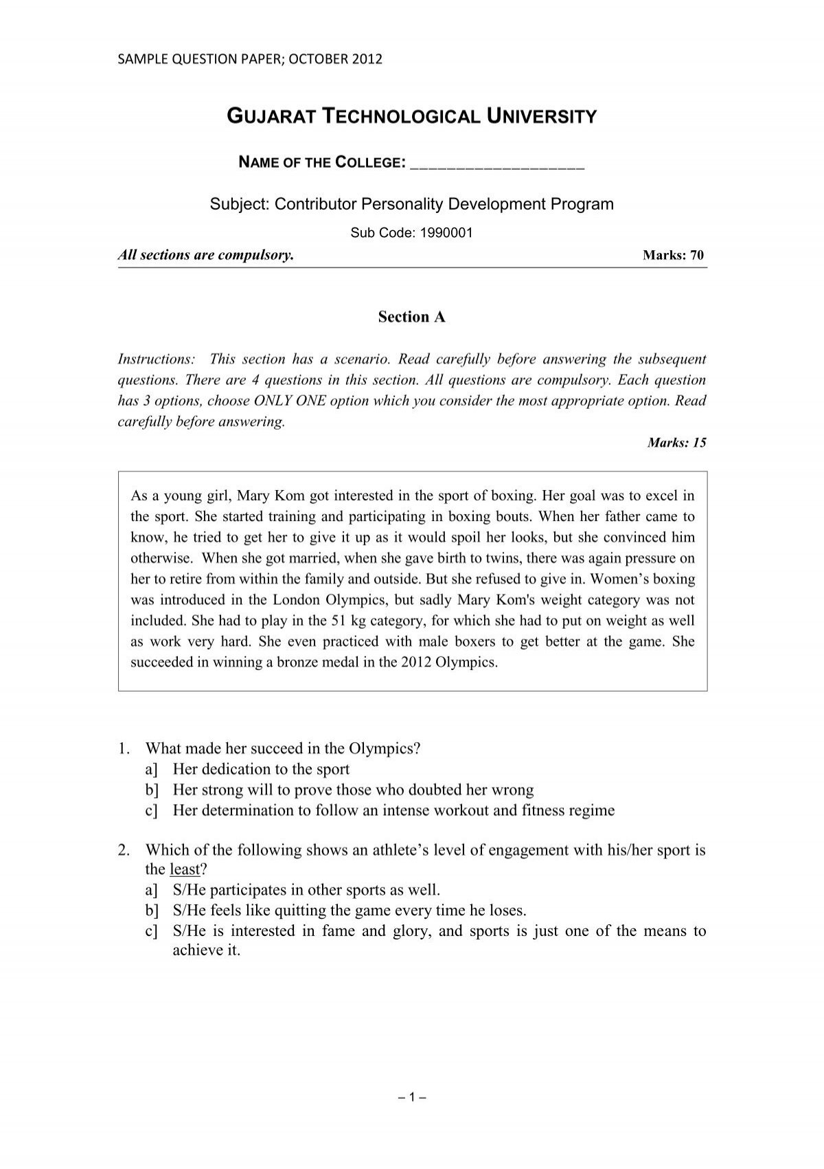 personality development of students research paper