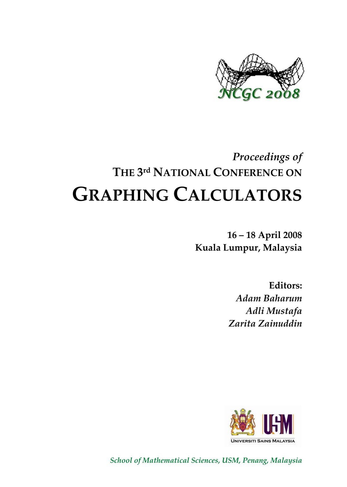 Graphing Calculators Universiti Sains Malaysia Penang Usm