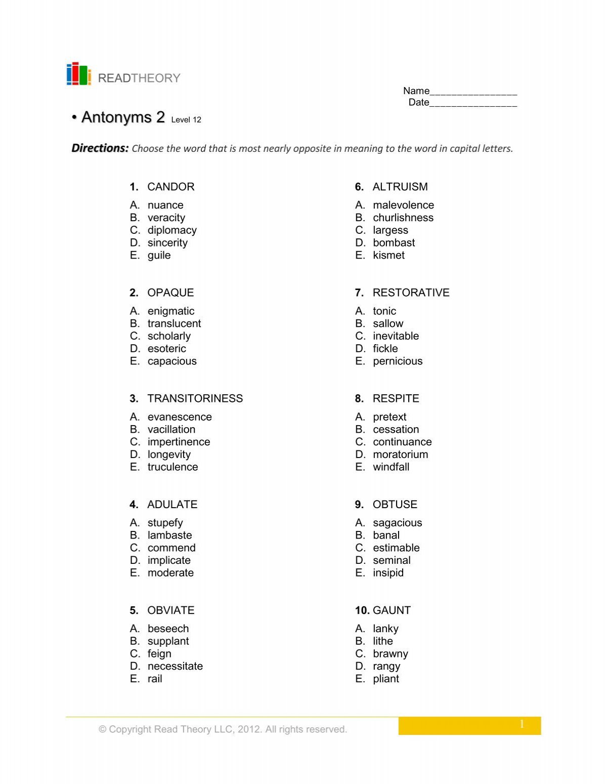 Vocab Lesson 2 Synonyms & Antonyms. antithesis Synonyms Opposite Reverse  Contrast contradictory Antonyms Same agreement. - ppt download