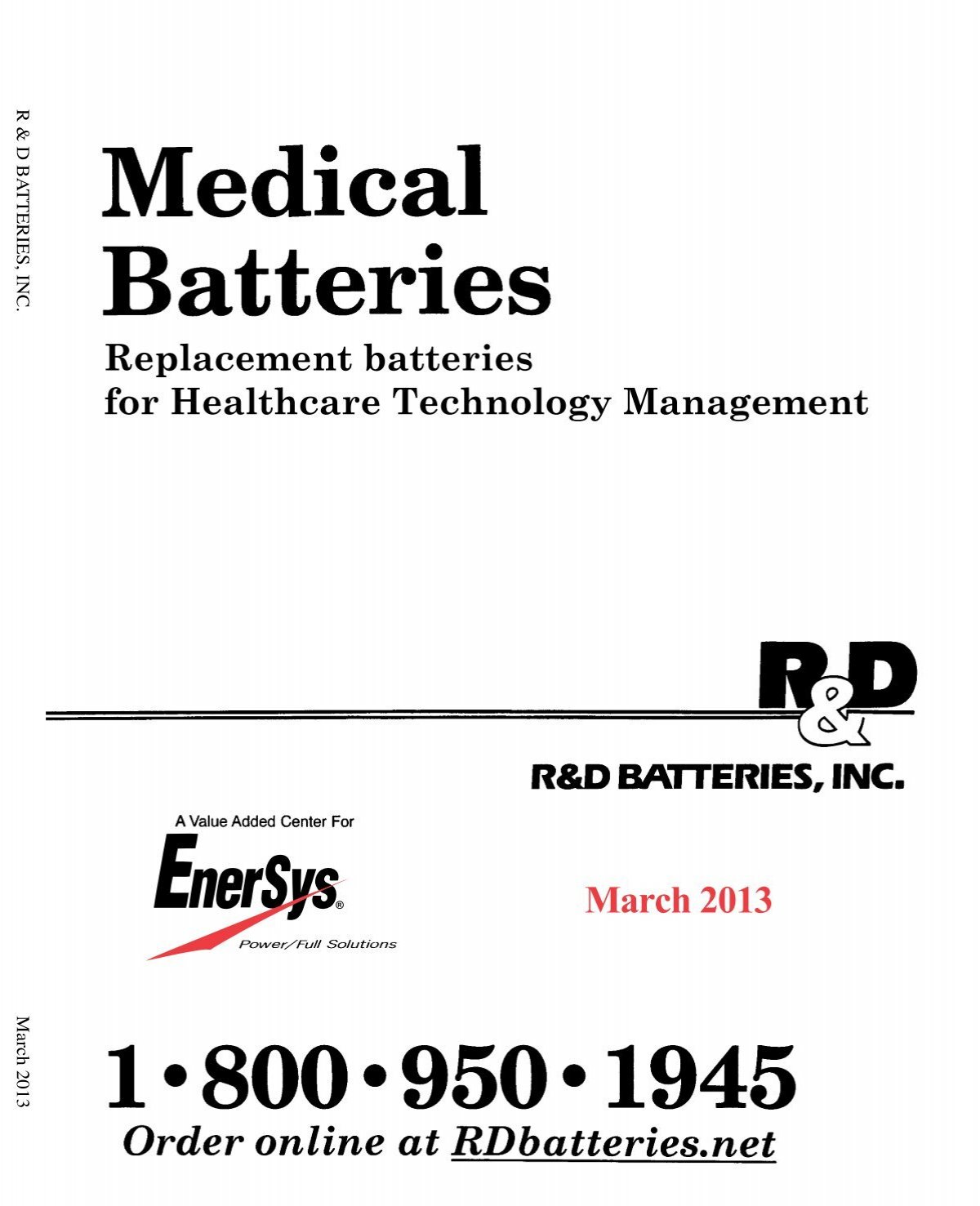 Download our 2013 Catalog! - R&D Batteries, Inc.