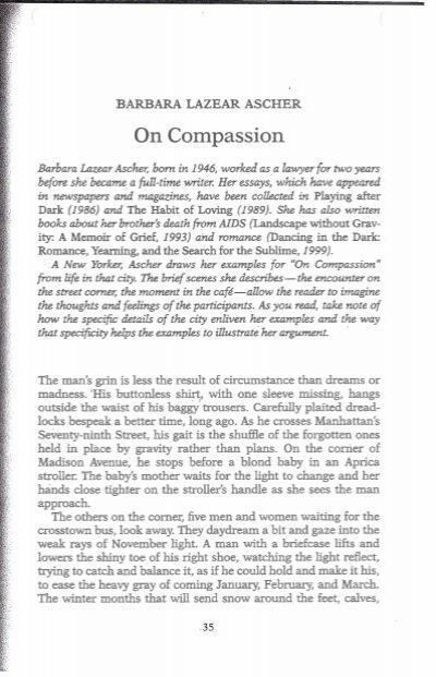 Essay on compassion