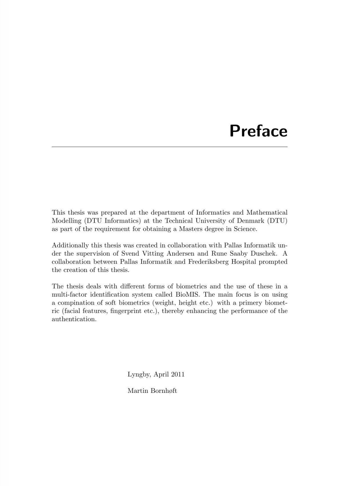 preface of phd thesis