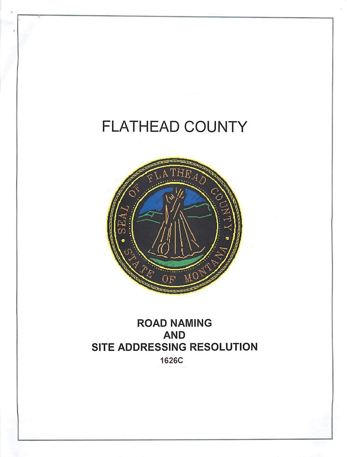 Resolution 1626c - Flathead County, Montana