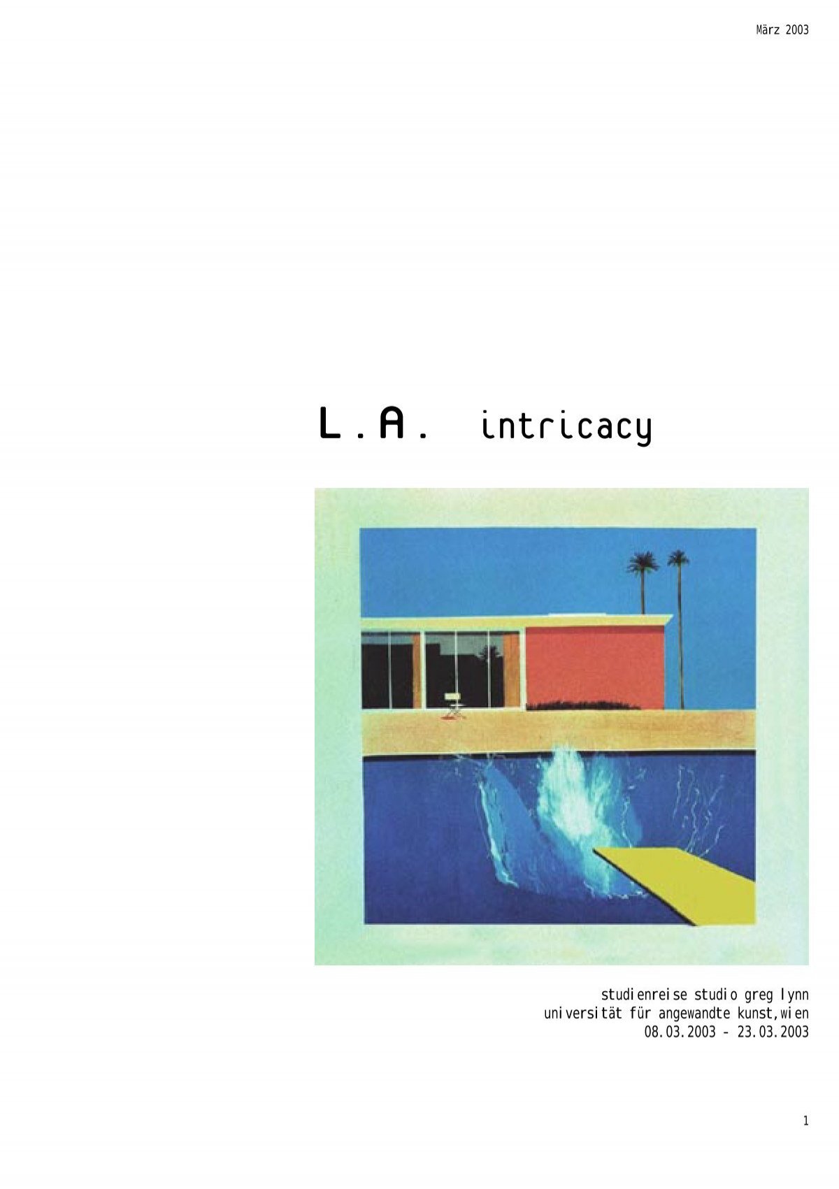 L.A. intricacy - Index of - Universität für angewandte Kunst Wien