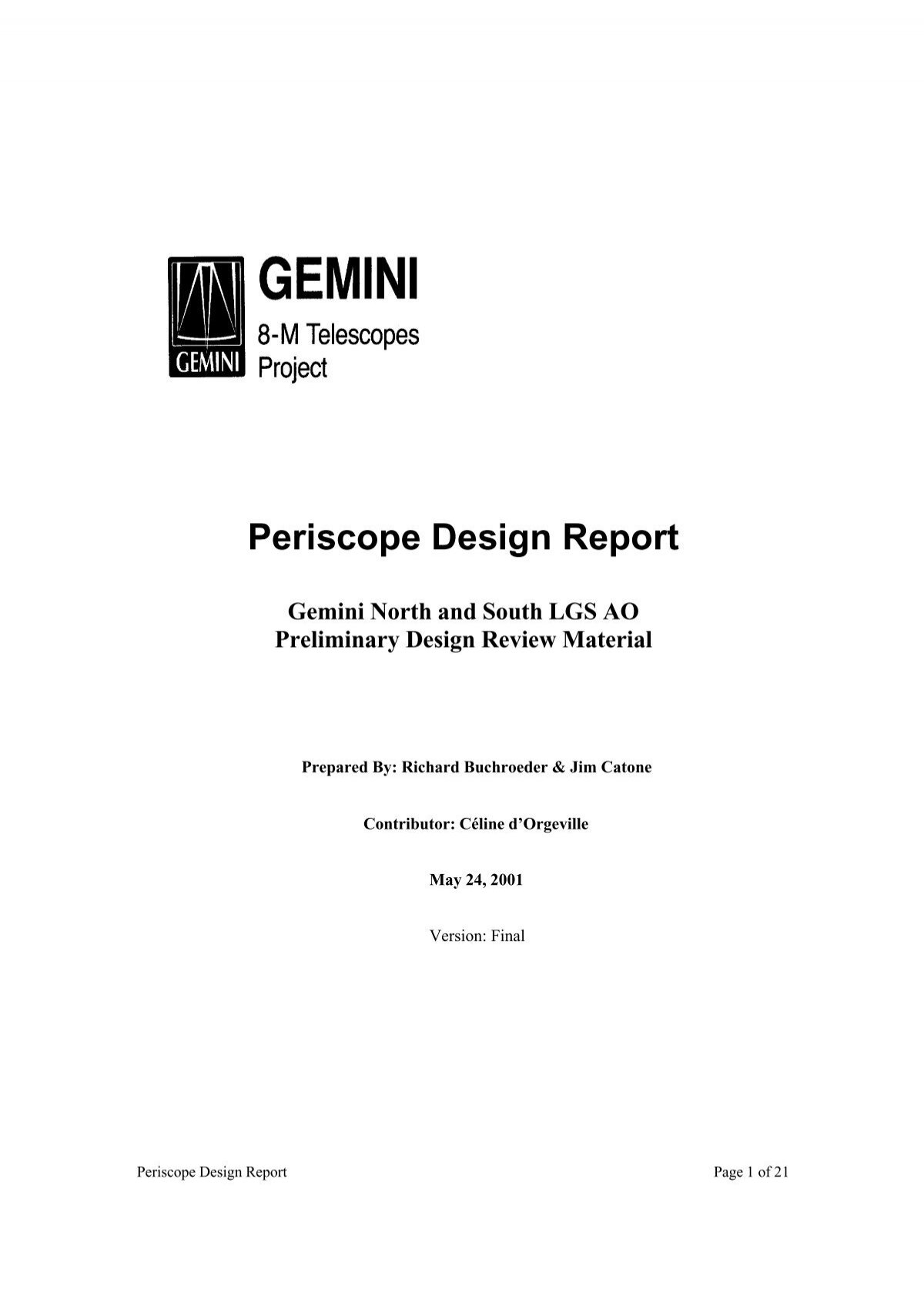 Periscope Design Report