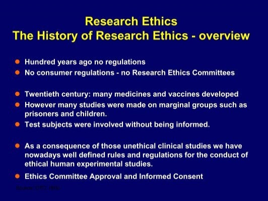 history of research ethics uk
