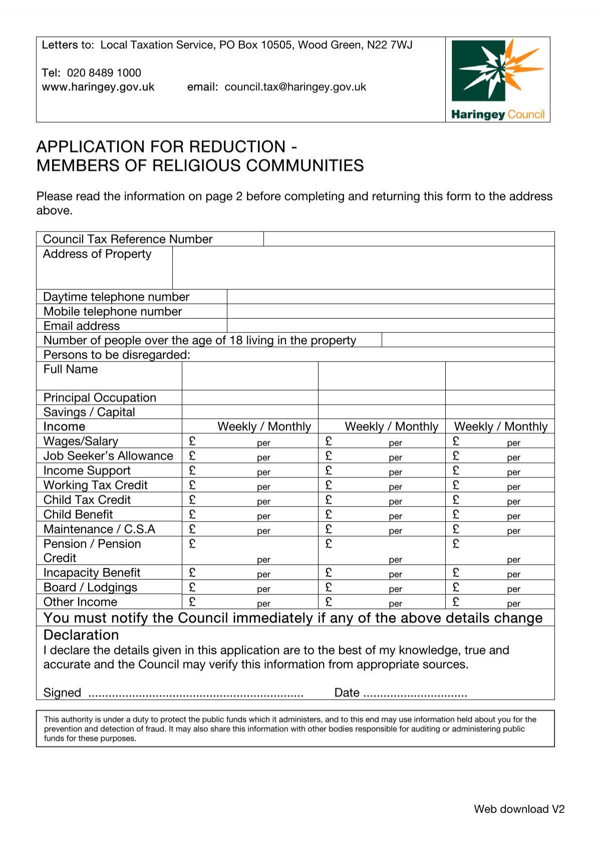 application-for-reduction-members-haringey-council