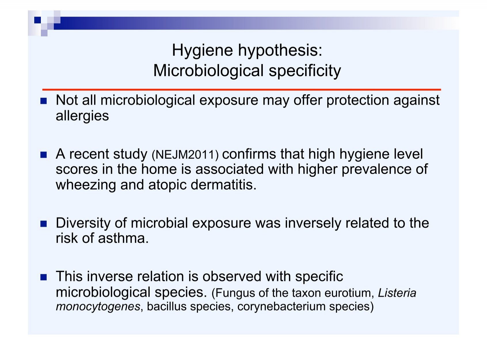 the hygiene hypothesis states quizlet