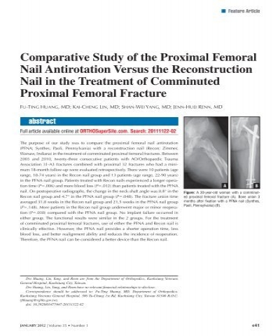 Comparative Study of the Proximal Femoral Nail Antirotation - Healio