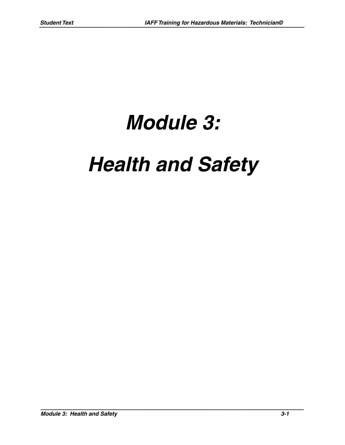 Module 3: Health and Safety - IAFF