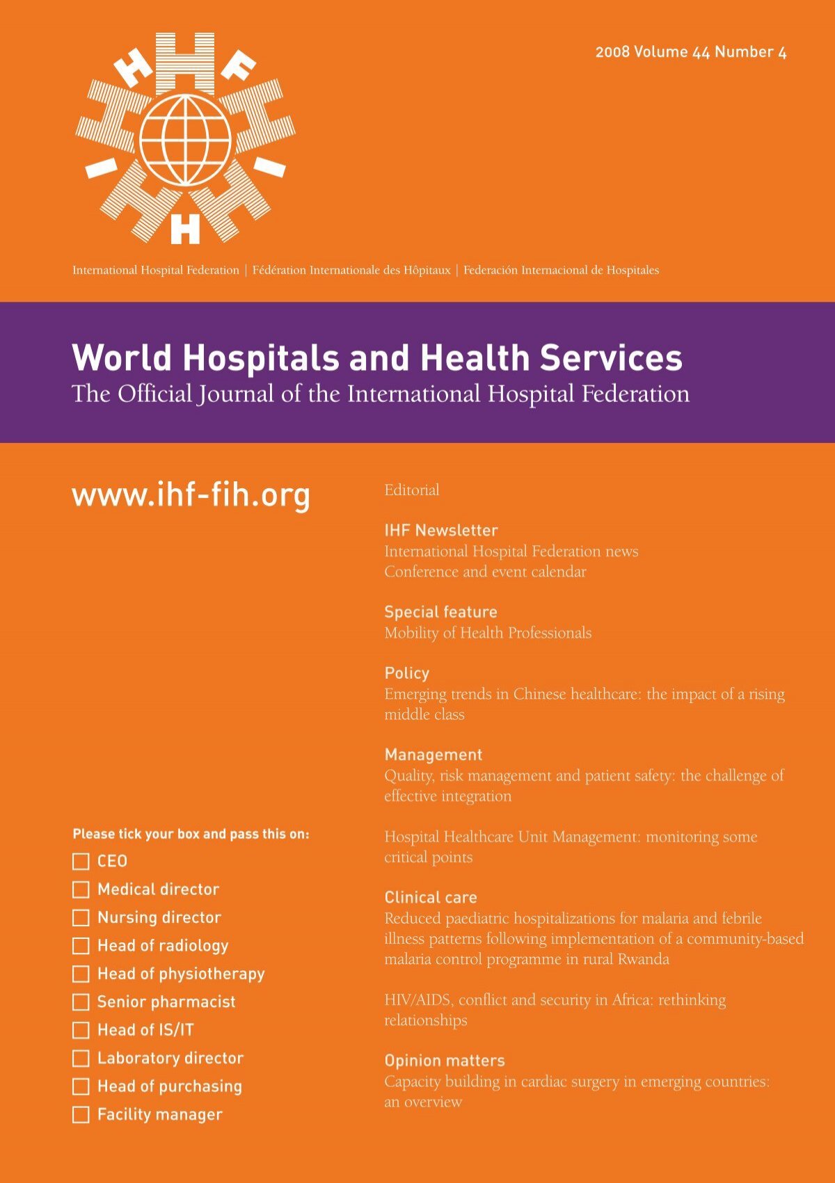 World Hospitals and Health Services - International Hospital