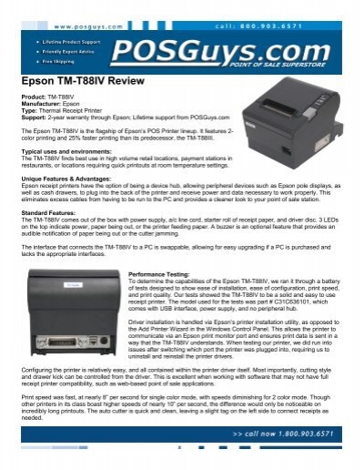 Epson TM-T88IV Thermal Receipt Printer USB Interface POS 