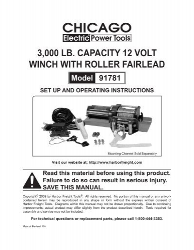 Chicago Electric Winch Replacement Parts
